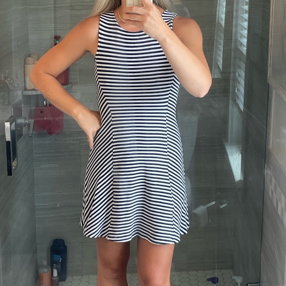 H&M blue and white striped dress